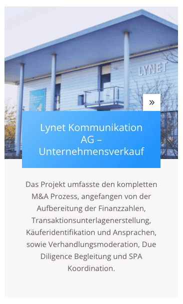 m&a Transaktion der Lynet Kommunikation AG als Referenz von KERN Unternehmensnachfolge. Erfolgreicher.