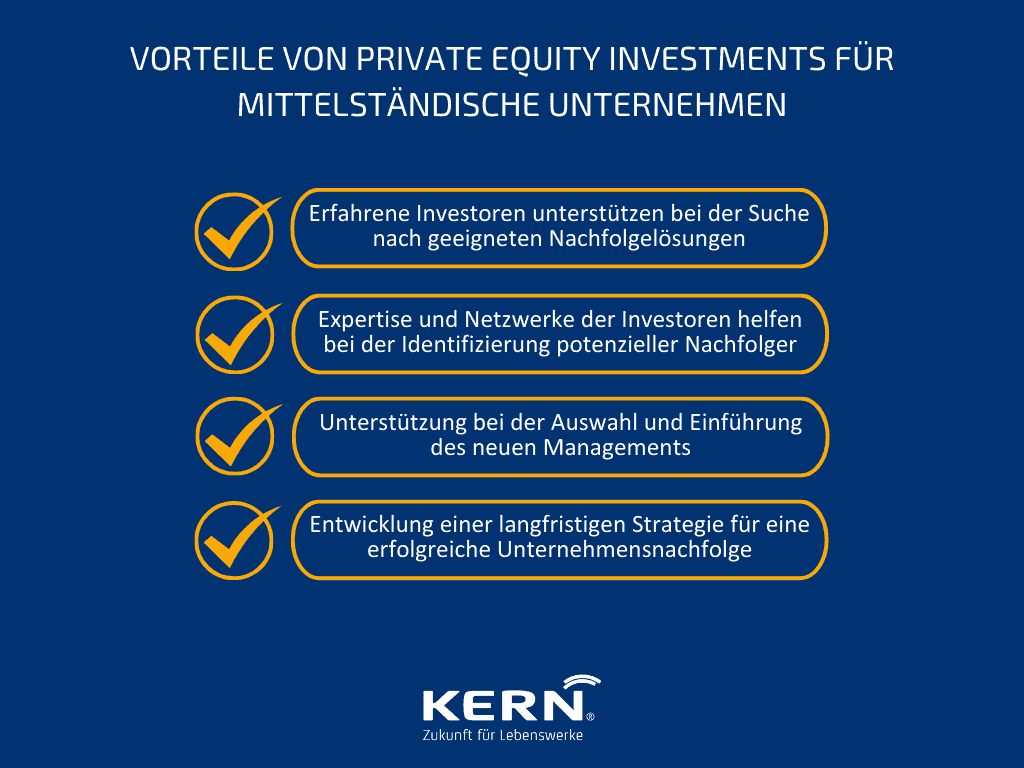 Grafik Vorteile von Private Equity Investments für mittelständische Unternehmen