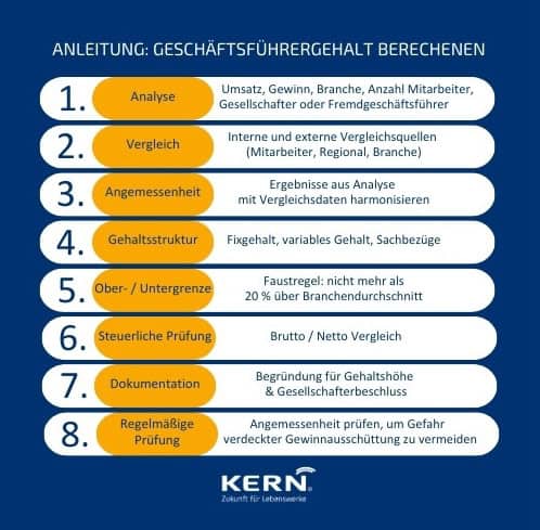 Infografik: Anleitung angemessenes geschäftsführergehalt